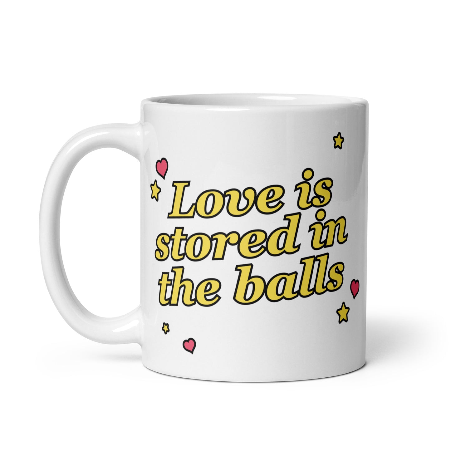 Love is Stored in the Balls mug