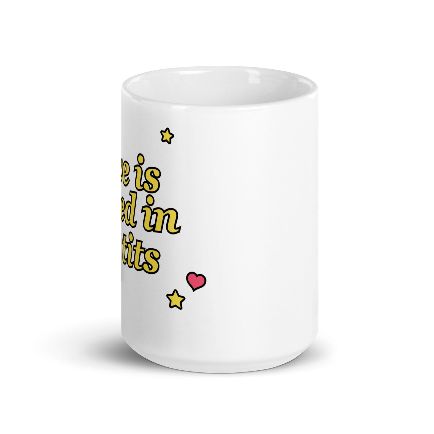 Love is Stored in the Tits mug