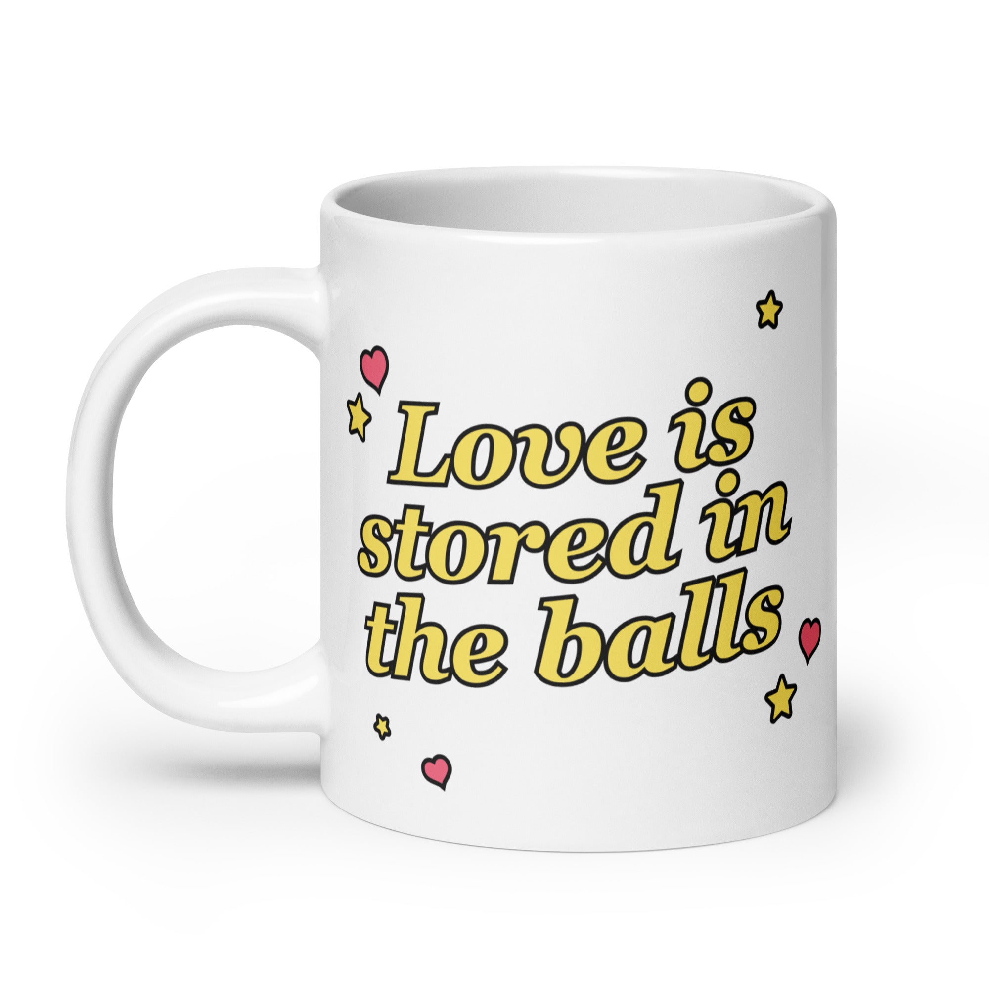 Love is Stored in the Balls mug