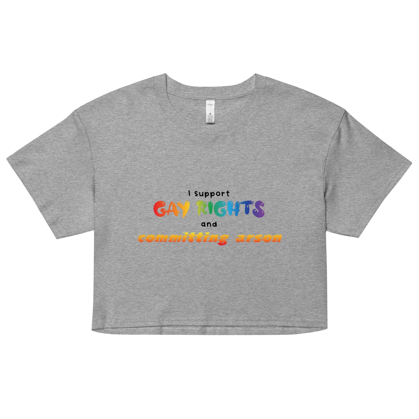 Gay Rights and Committing Arson Women’s crop top