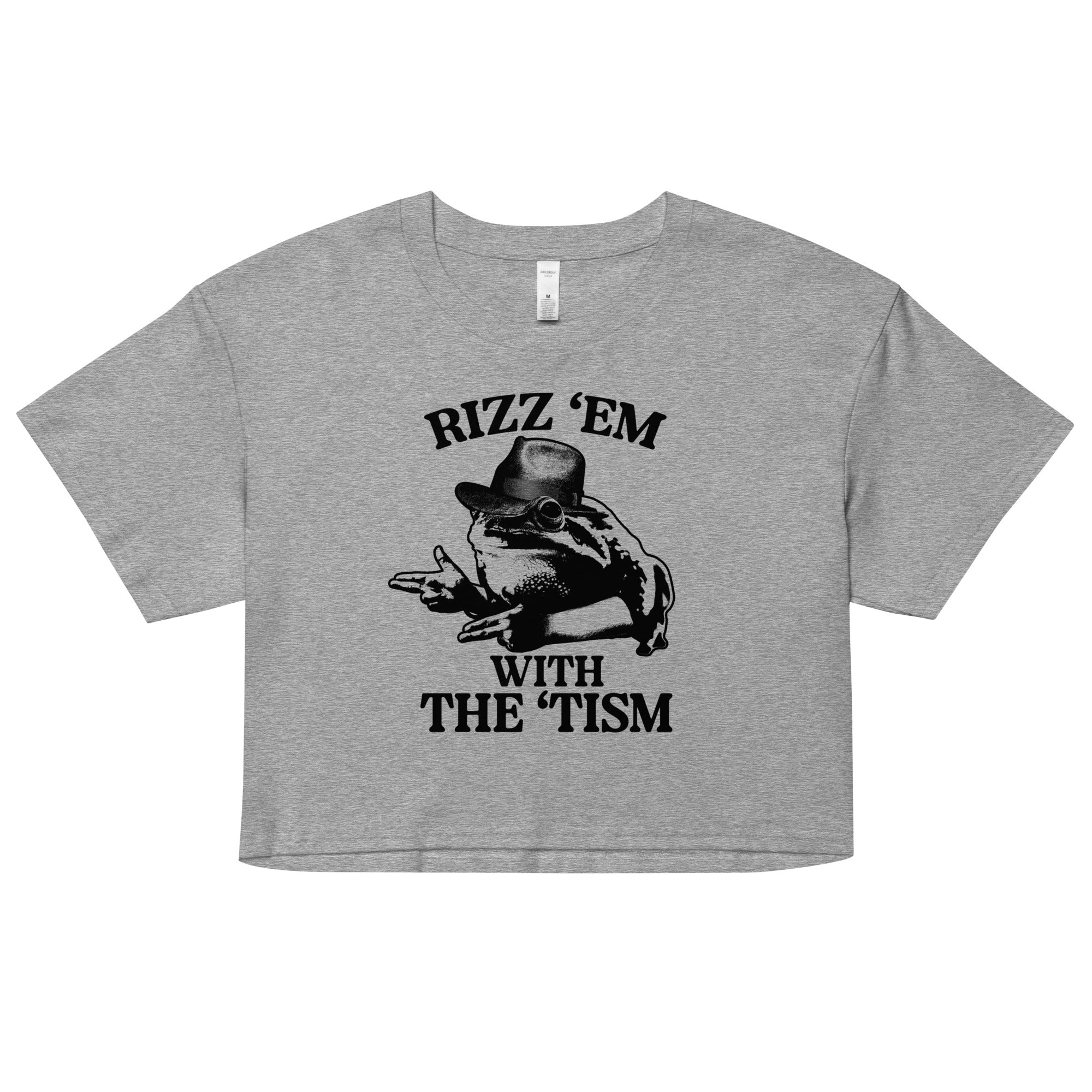 Rizz 'Em With the 'Tism (Frog) crop top