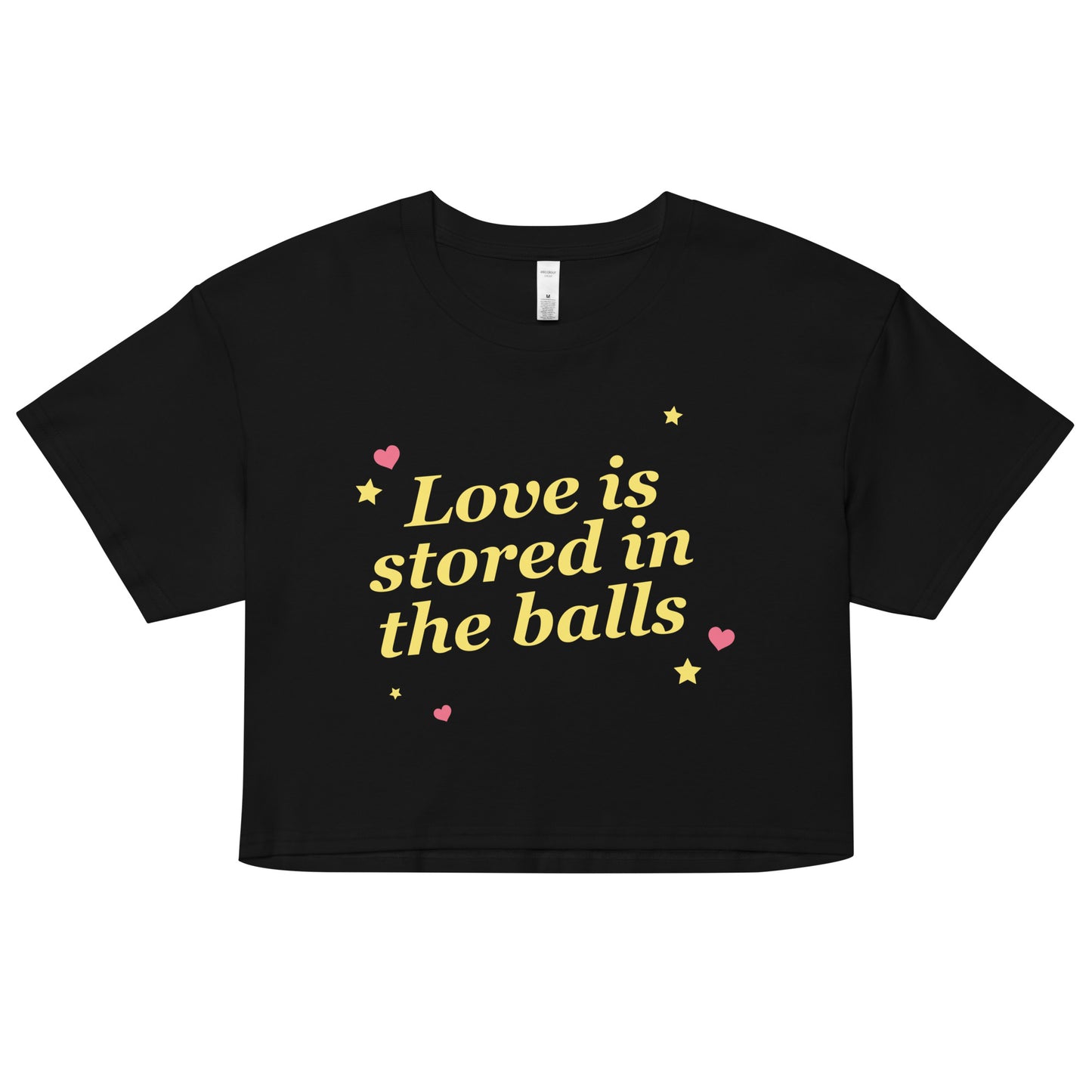Love is Stored in the Balls crop top