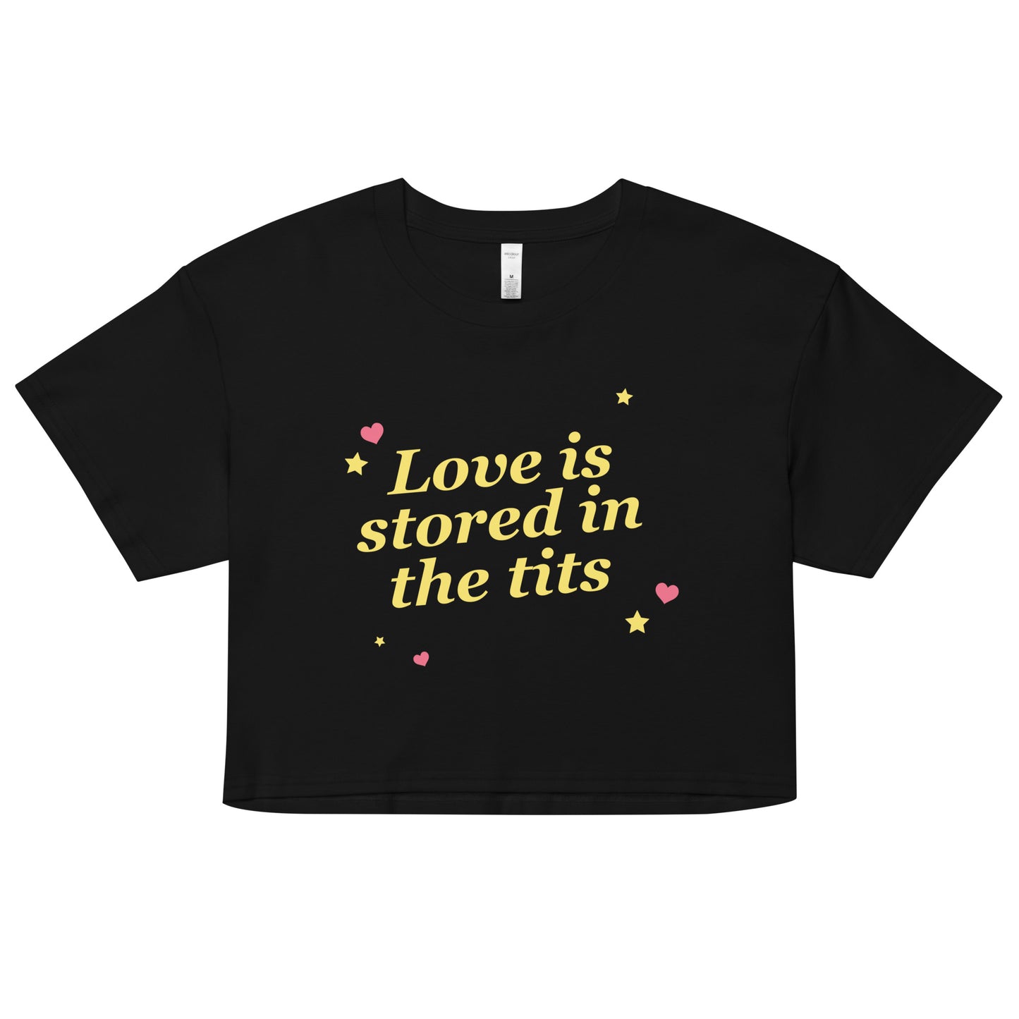 Love is Stored in the Tits crop top