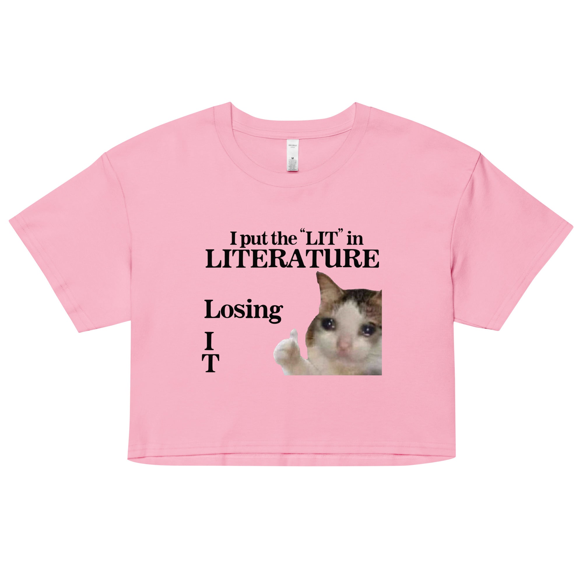 I Put the LIT in LITerature crop top