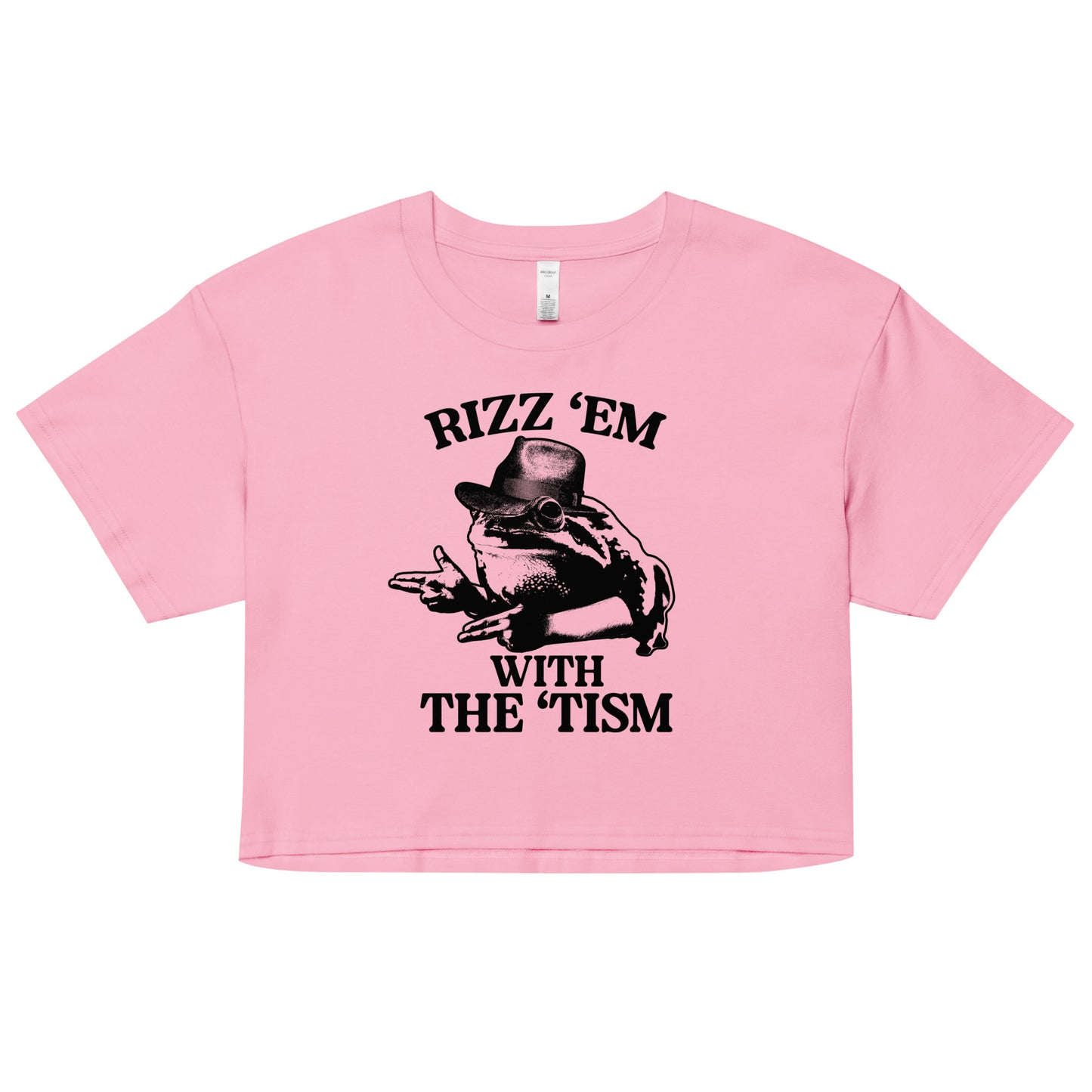Rizz 'Em With the 'Tism (Frog) crop top