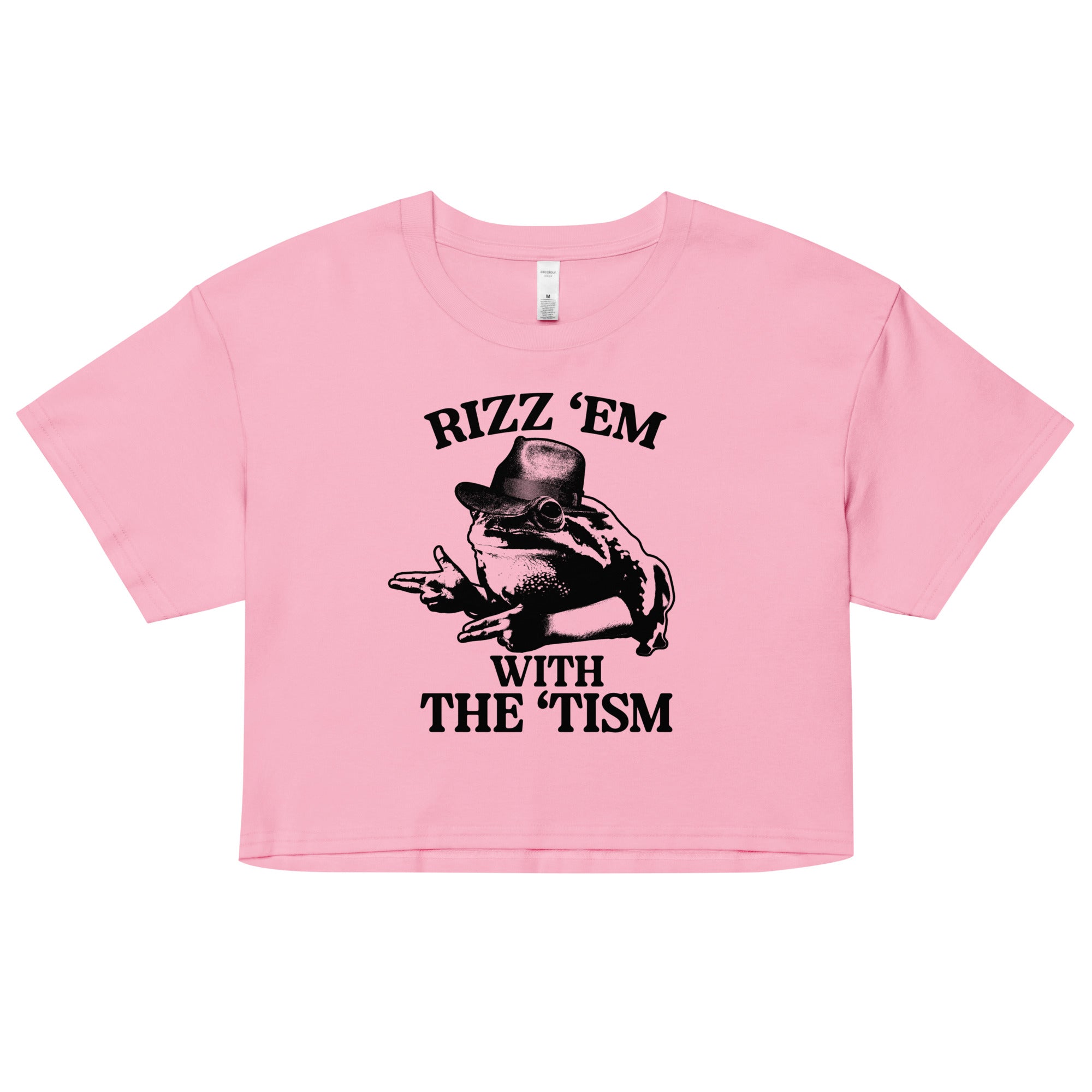 Rizz 'Em With the 'Tism (Frog) crop top