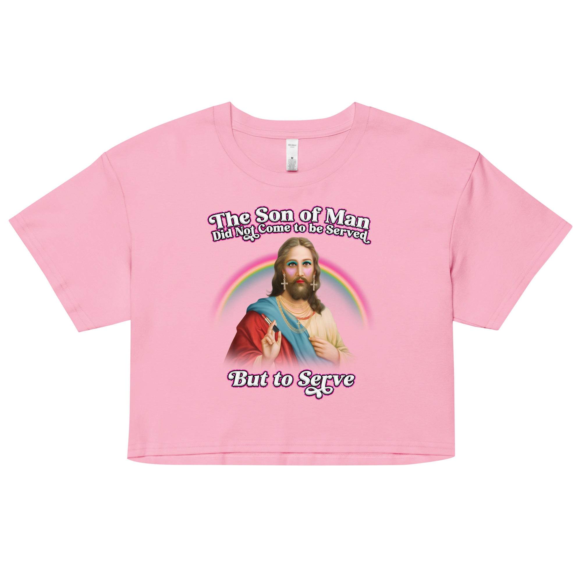 The Son of Man Came to Serve crop top