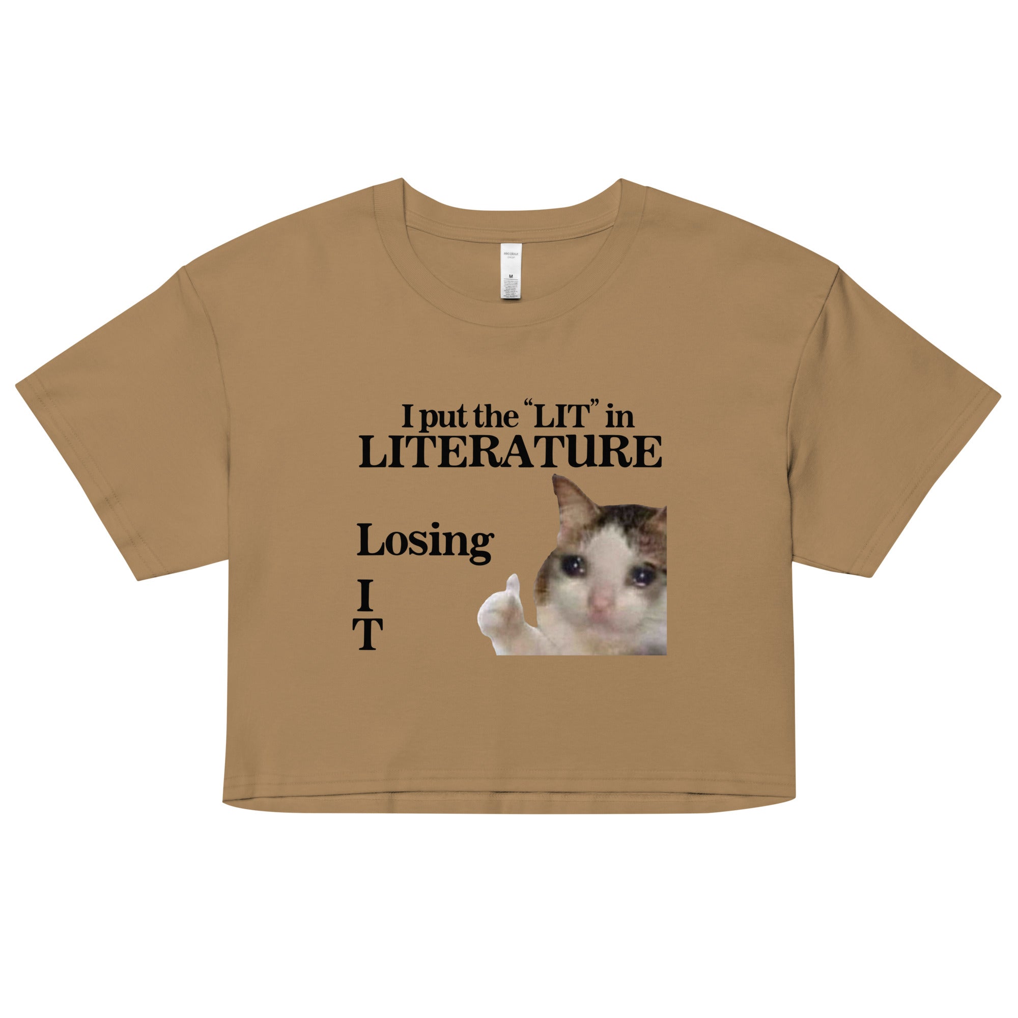 I Put the LIT in LITerature crop top