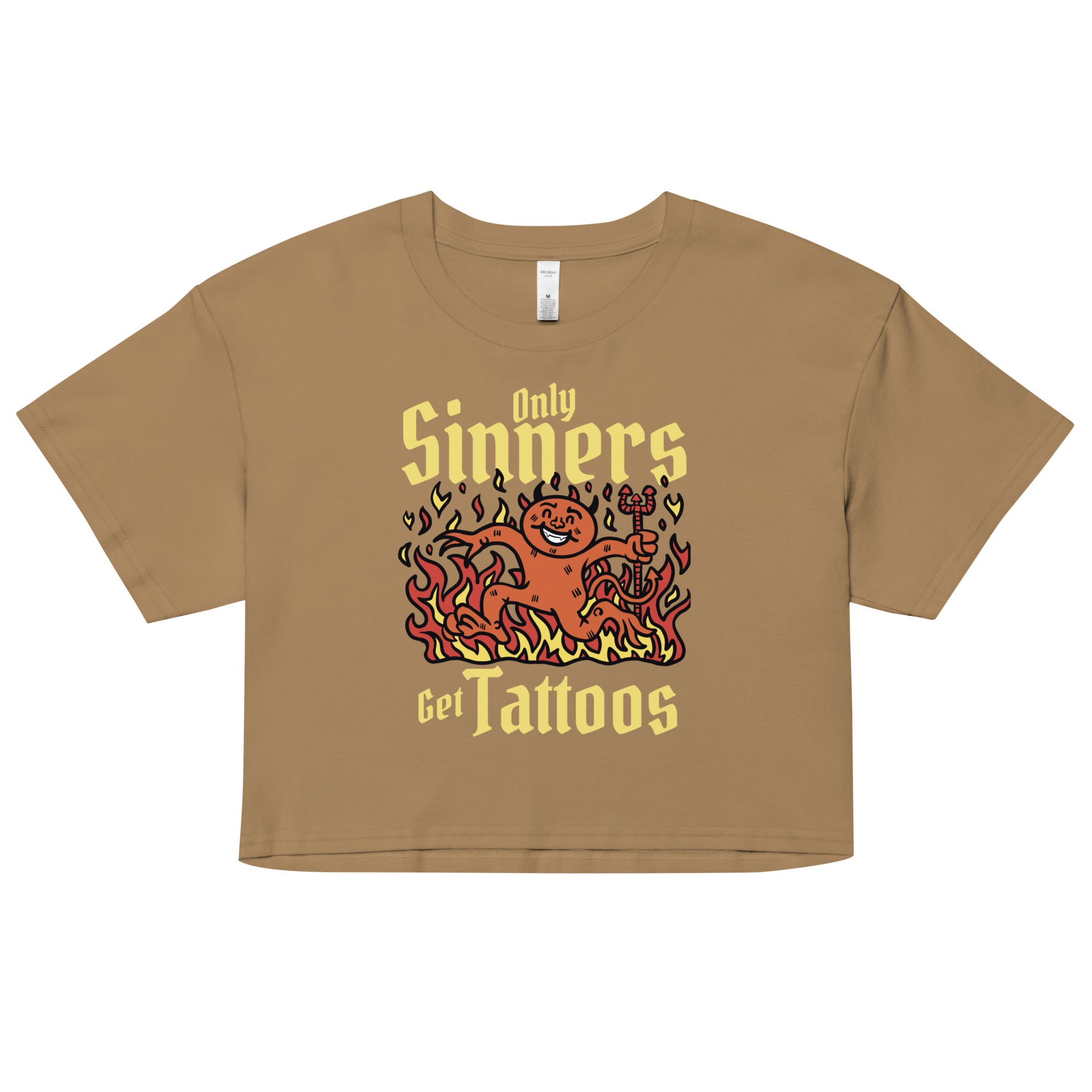 Only Sinners Get Tattoos crop top