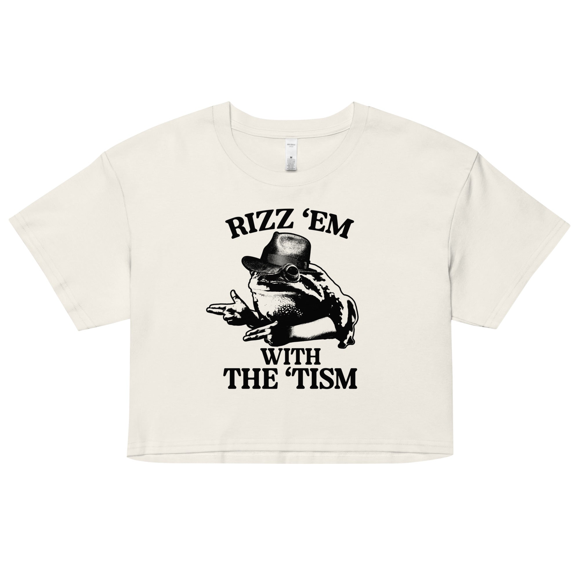 Rizz 'Em With the 'Tism (Frog) crop top