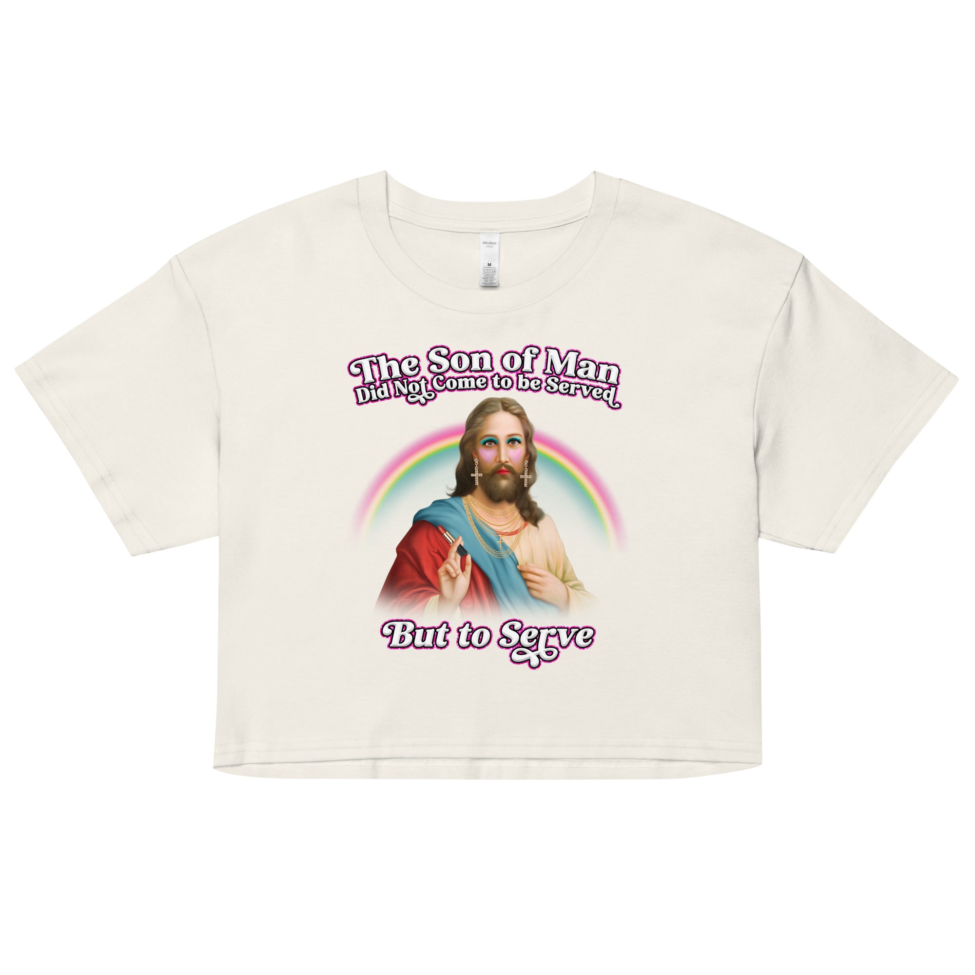 The Son of Man Came to Serve crop top