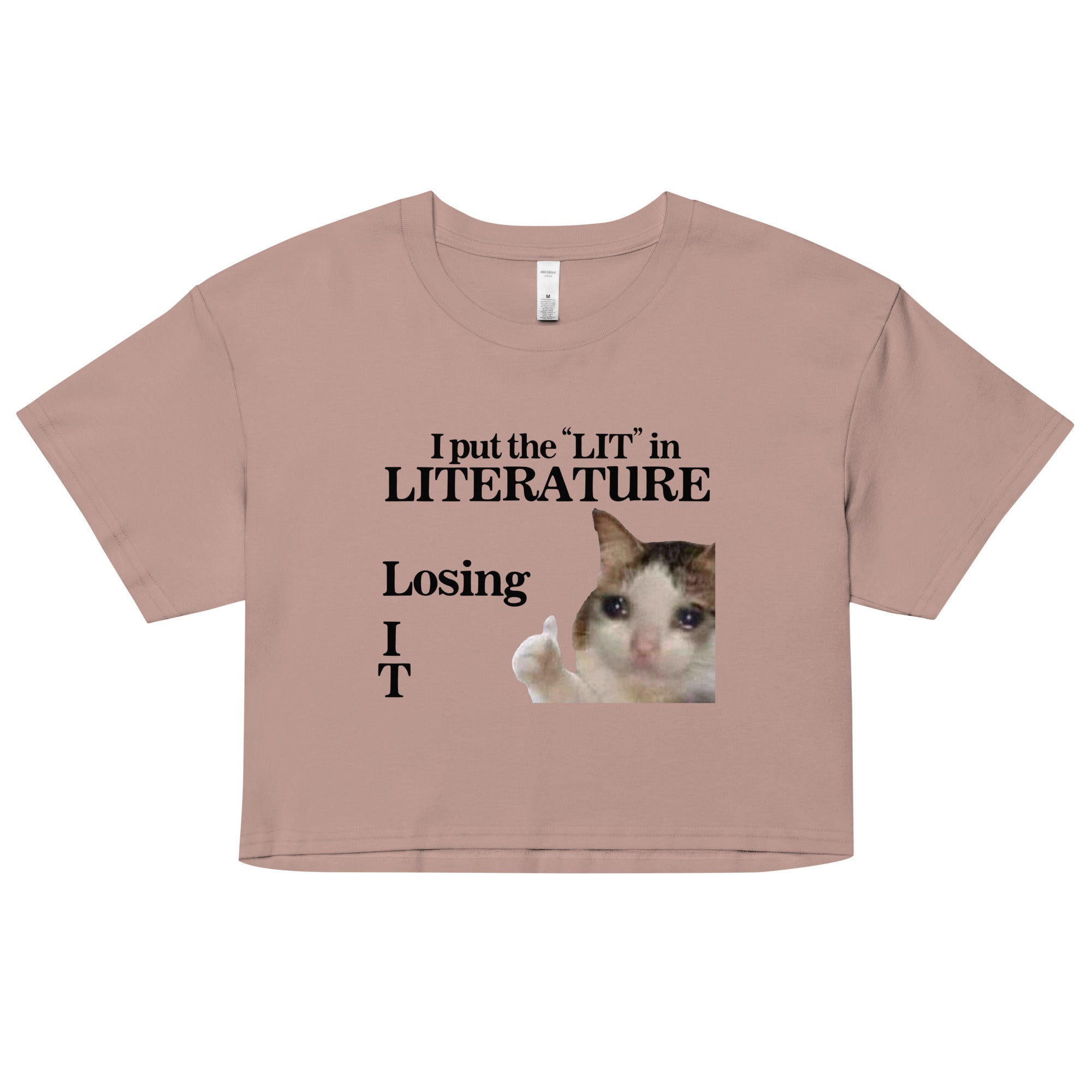 I Put the LIT in LITerature crop top