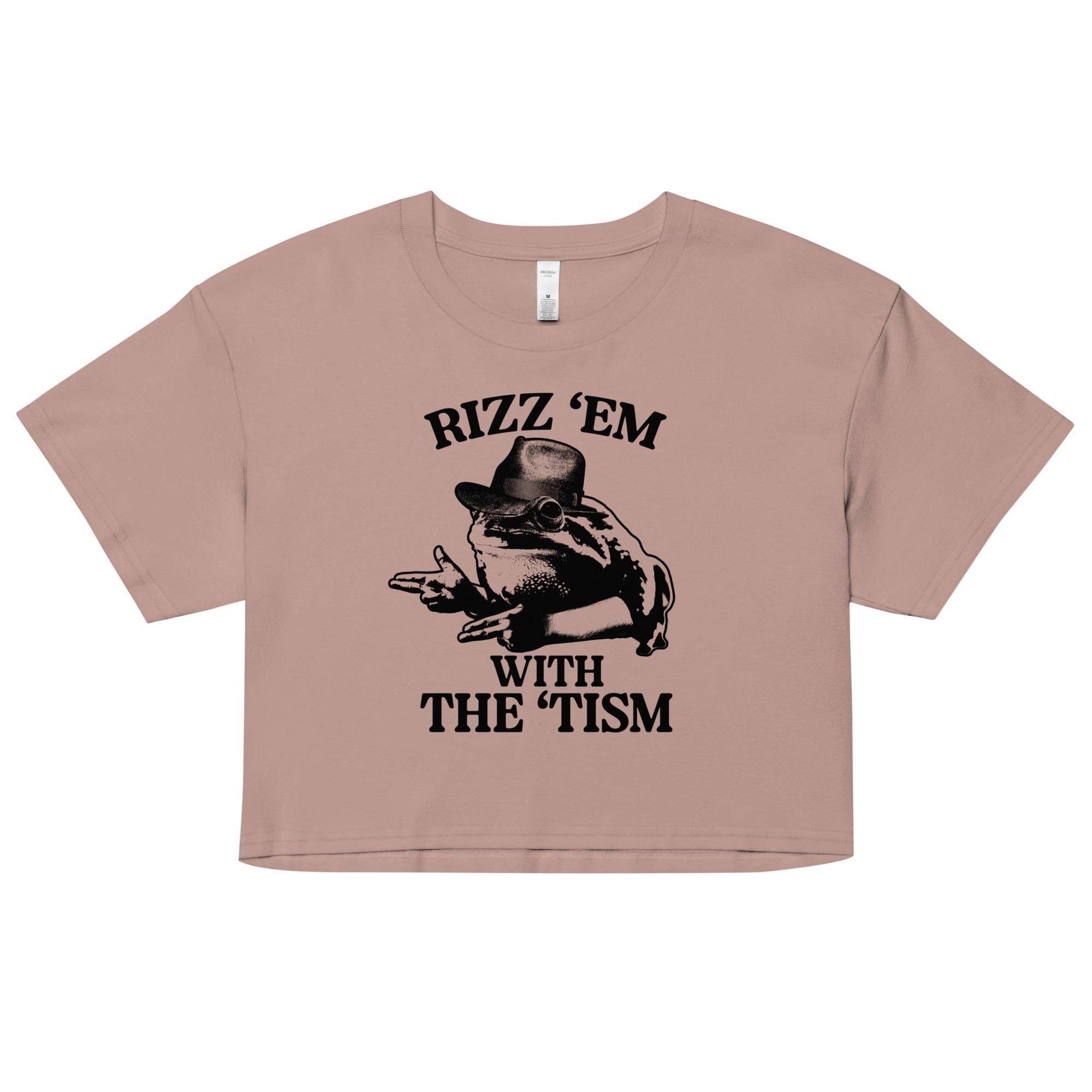 Rizz 'Em With the 'Tism (Frog) crop top