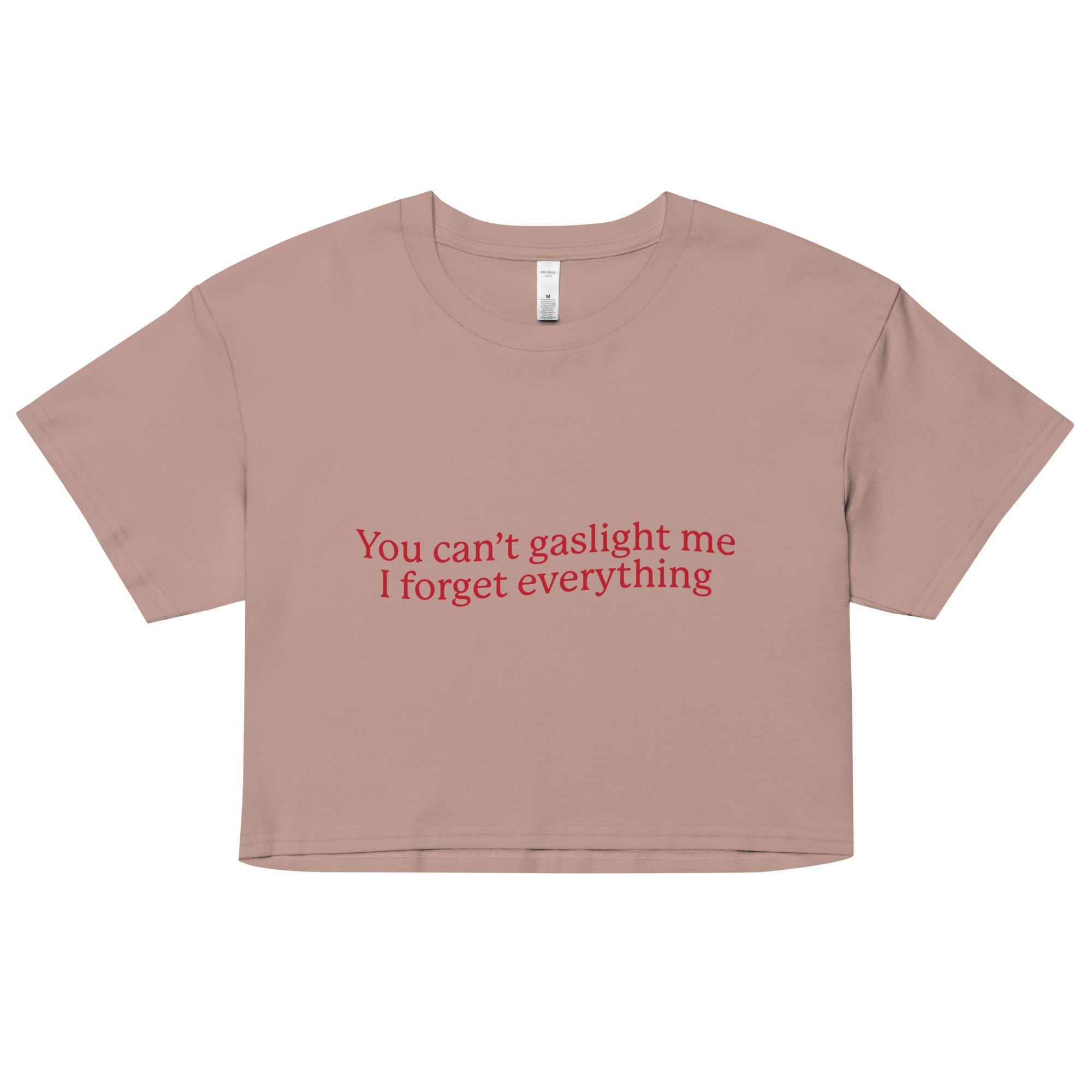 You Can't Gaslight Me I Forget Everything crop top