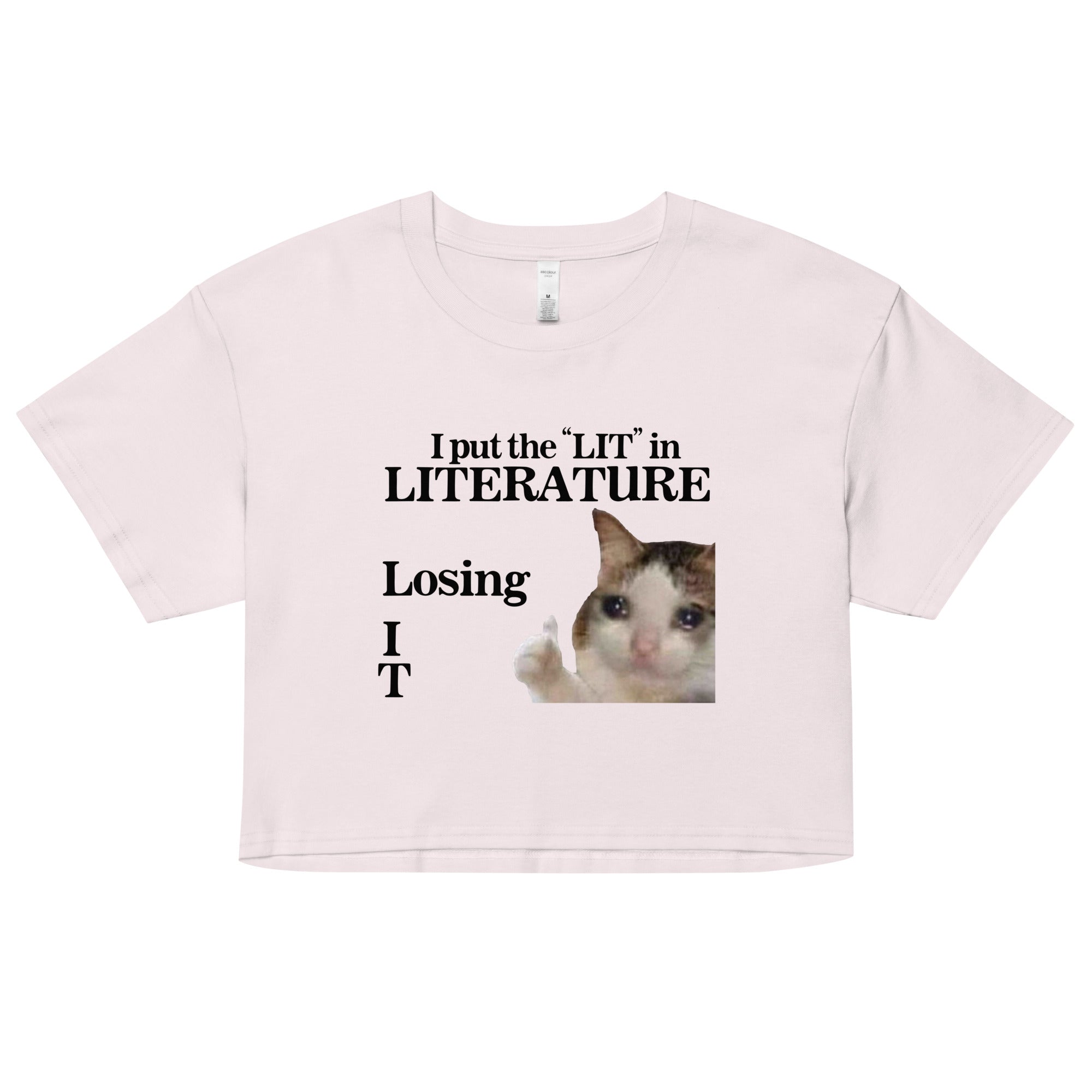 I Put the LIT in LITerature crop top