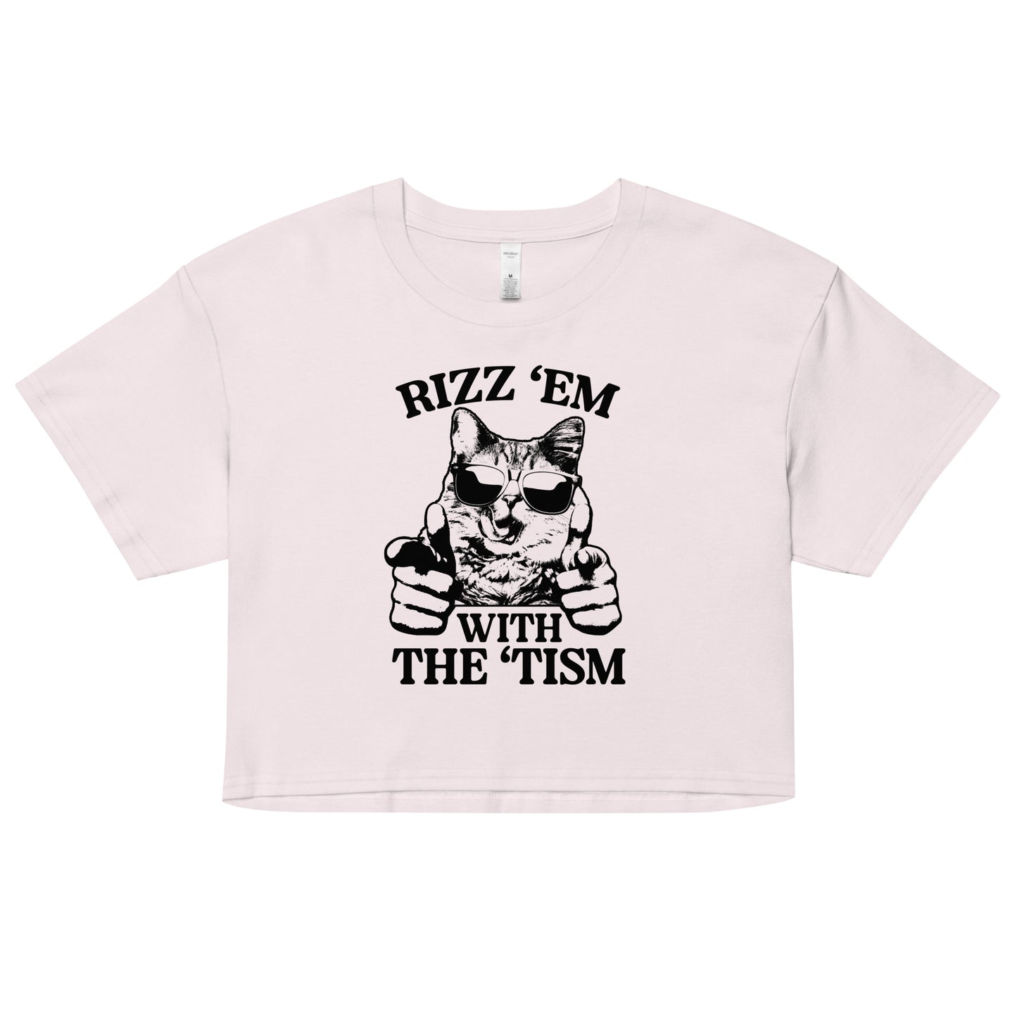 Rizz 'Em With the 'Tism (Cat) crop top