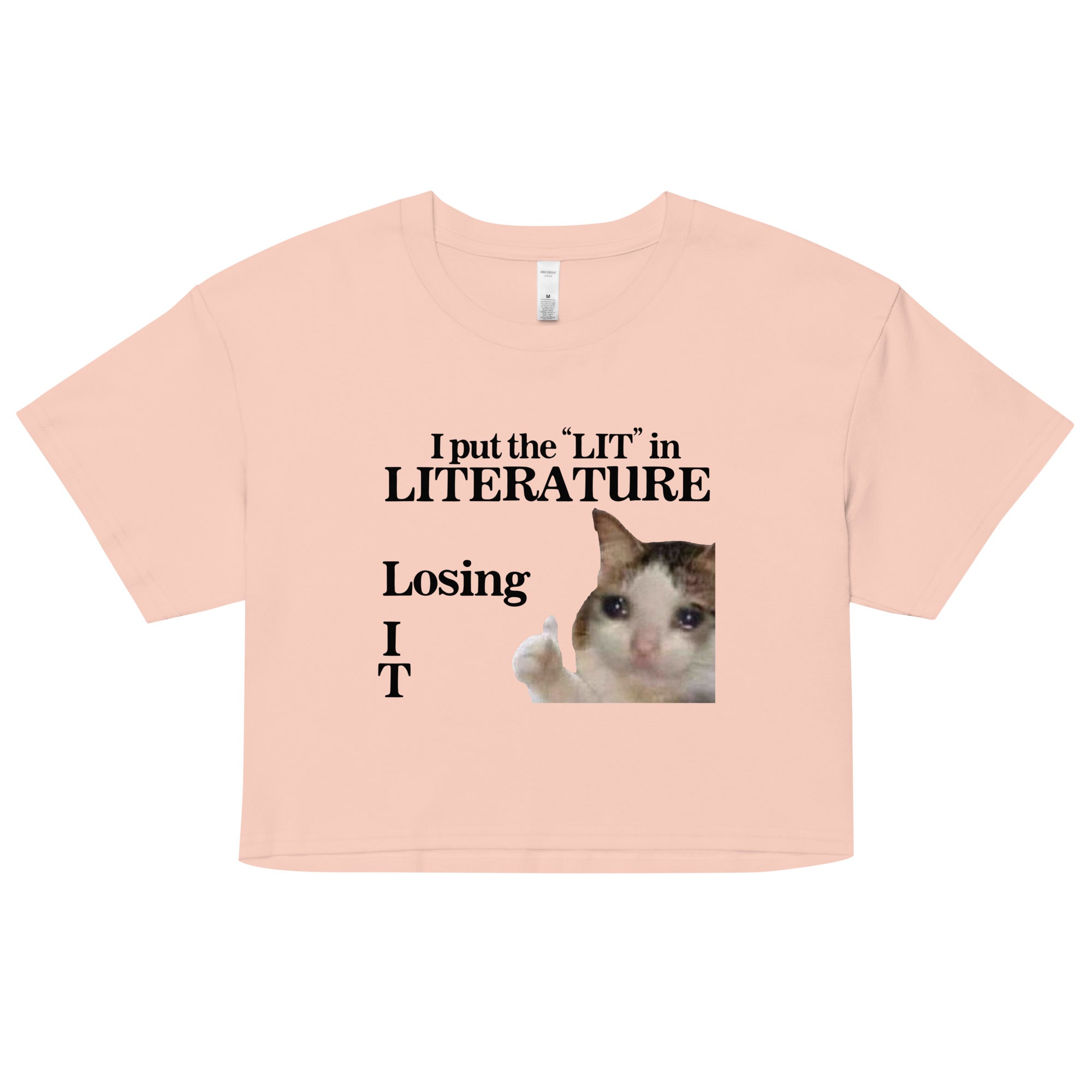 I Put the LIT in LITerature crop top