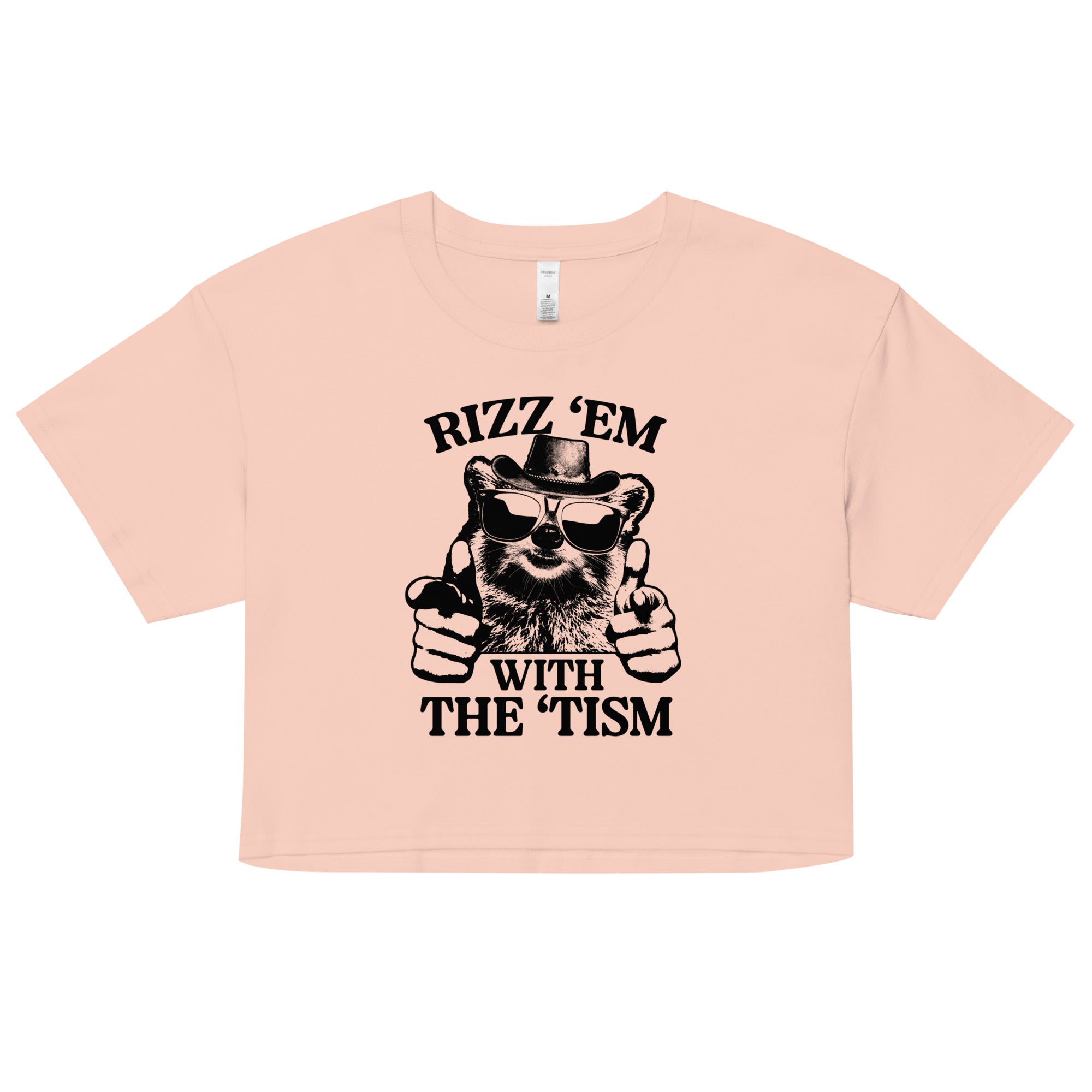 Rizz 'Em With the 'Tism (Raccoon) crop top