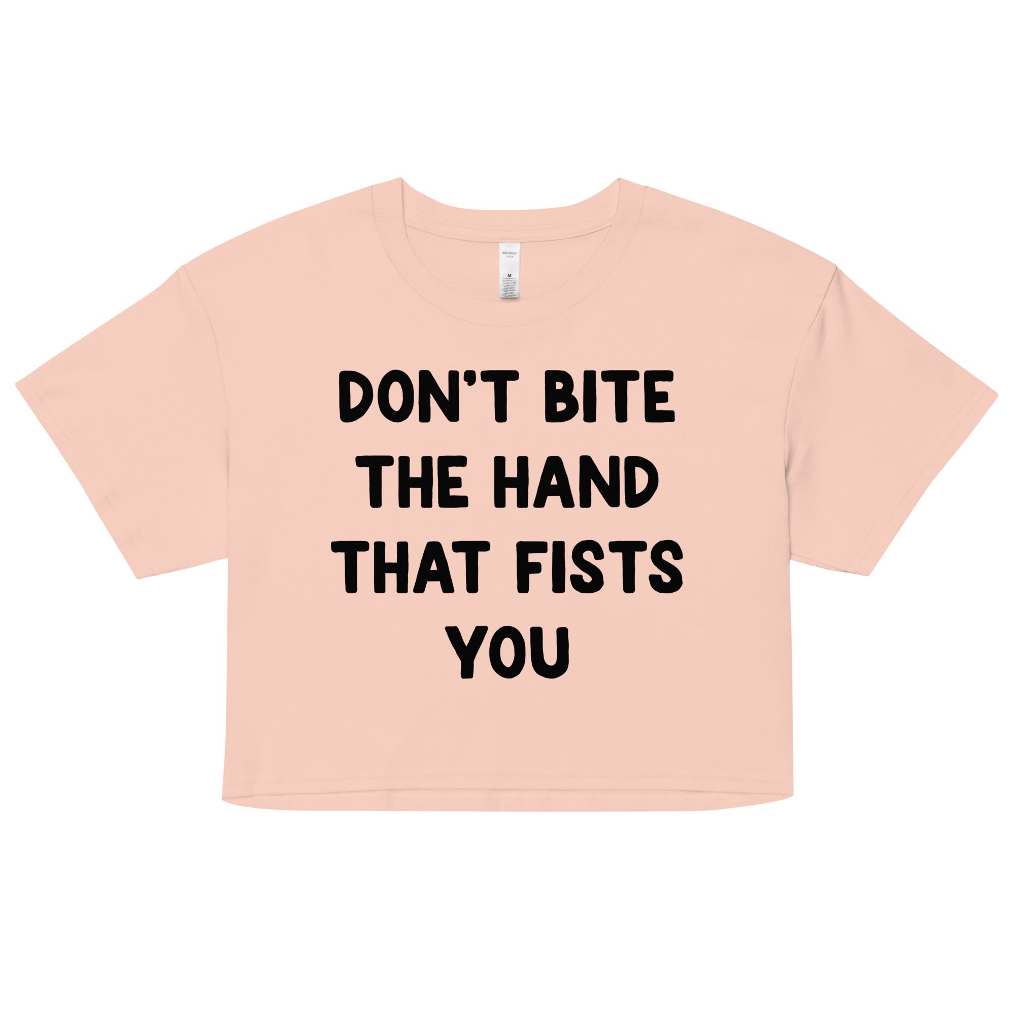 Don't Bite the Hand That Fists You crop top