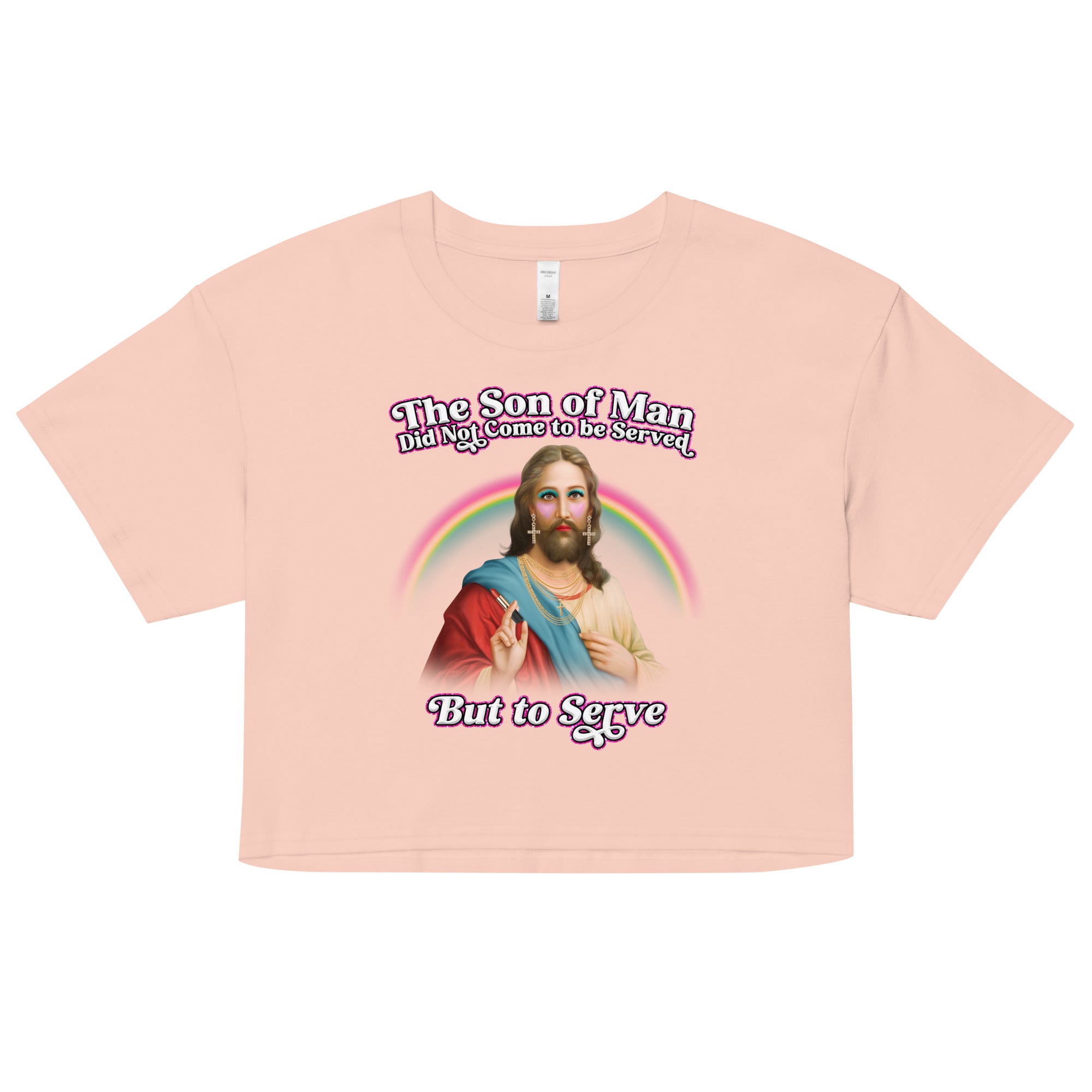 The Son of Man Came to Serve crop top