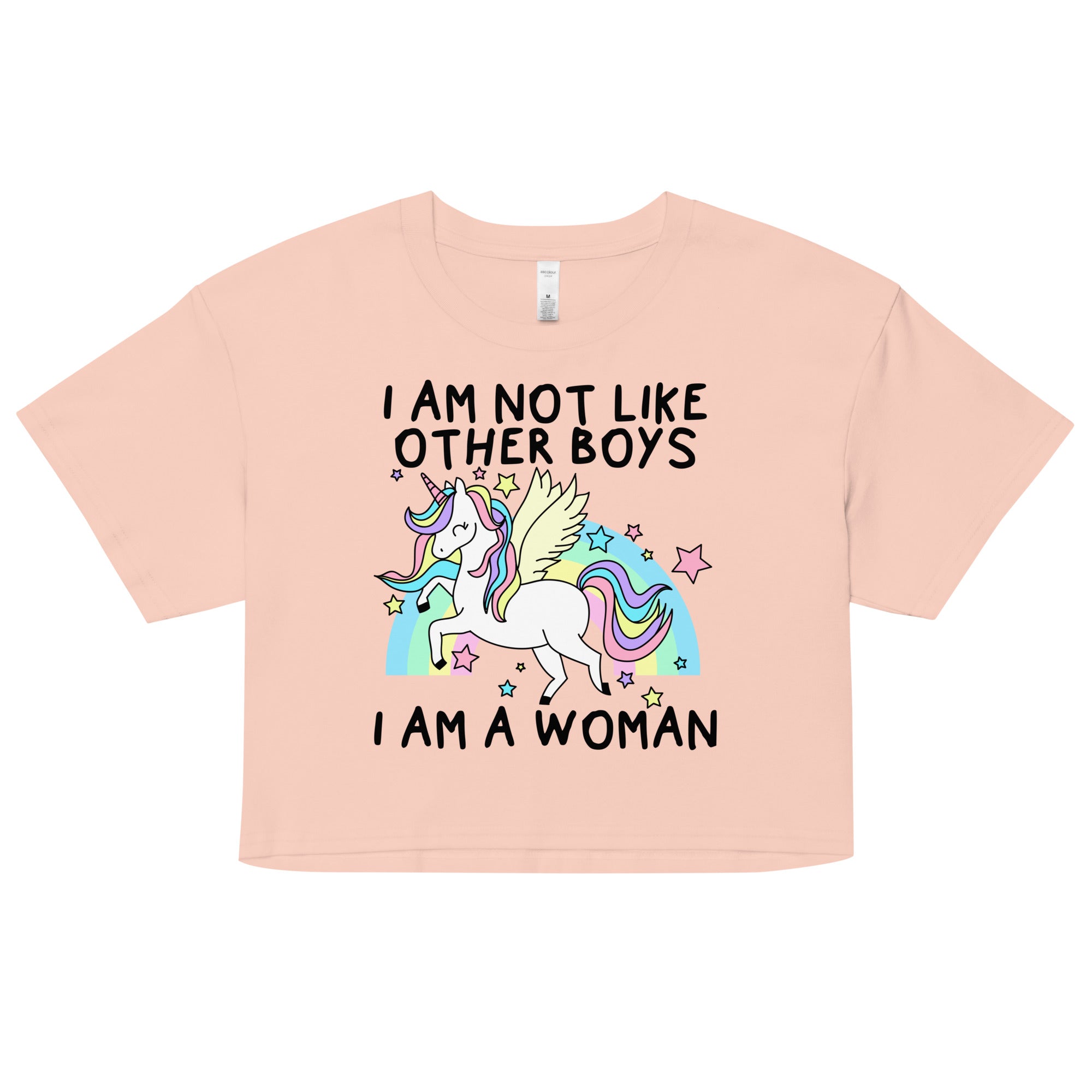 I Am Not Like Other Boys I Am A Woman (Unicorn) crop top