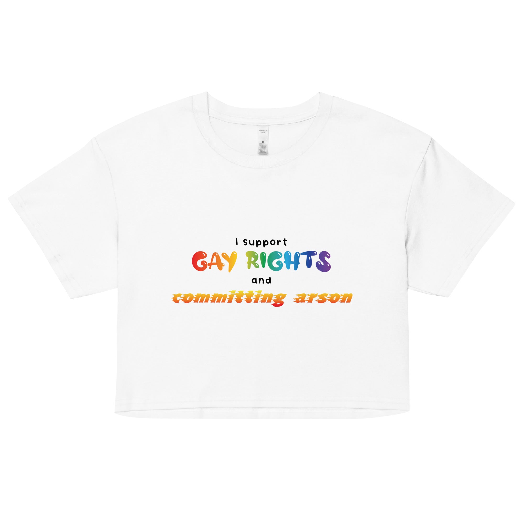 Gay Rights and Committing Arson Women’s crop top