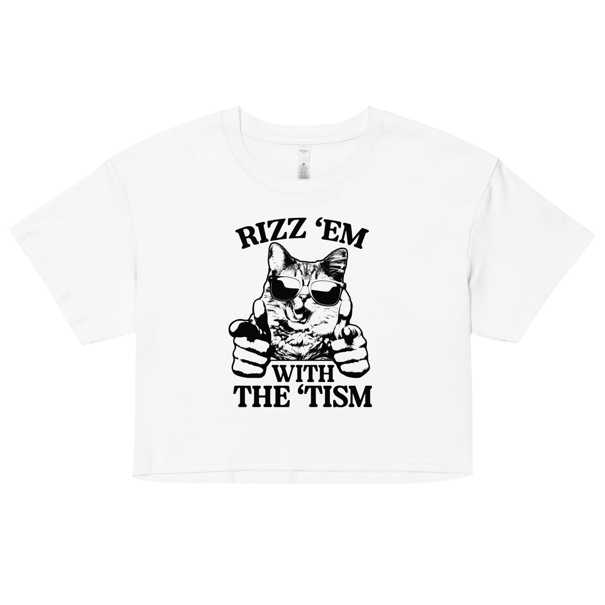 Rizz 'Em With the 'Tism (Cat) crop top