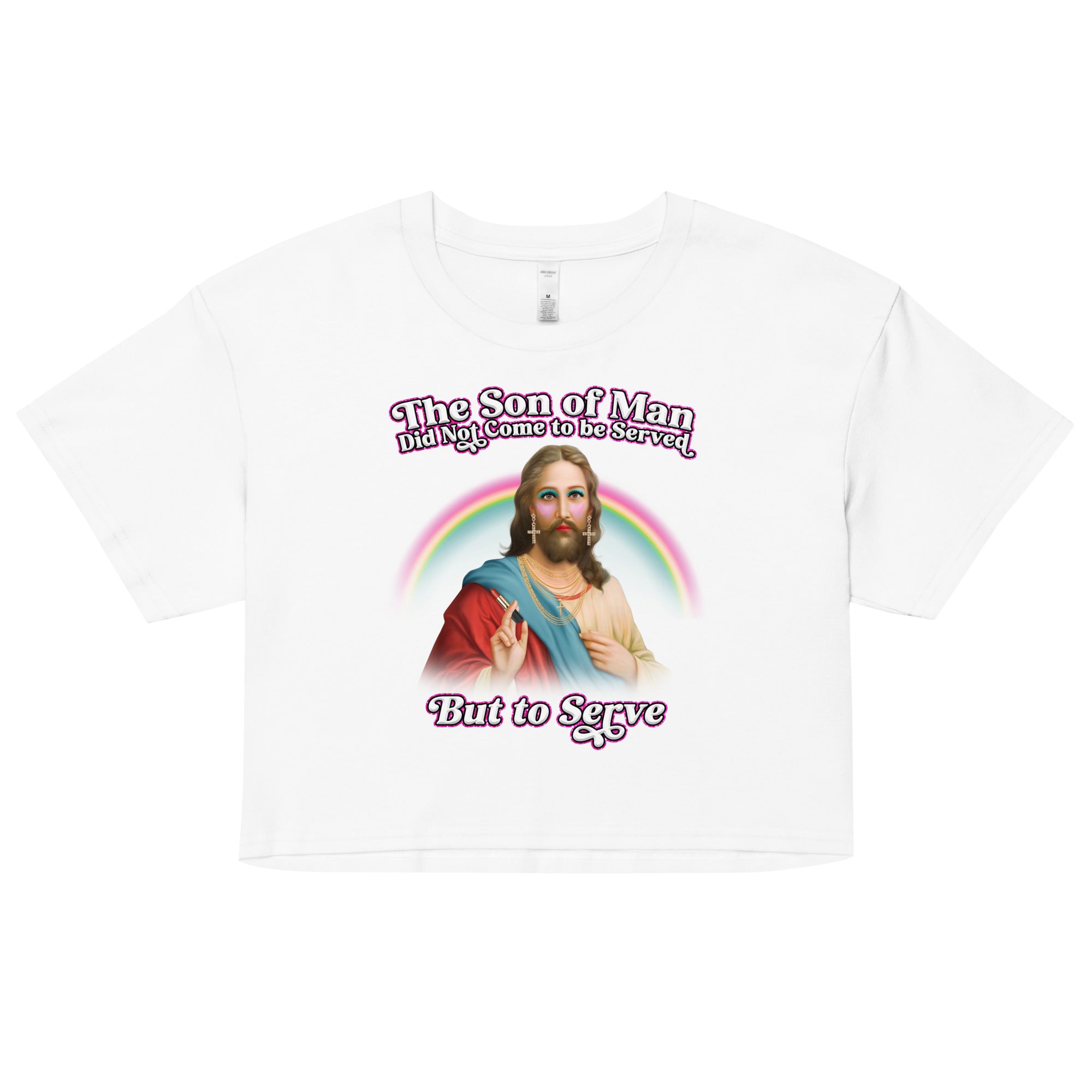 The Son of Man Came to Serve crop top