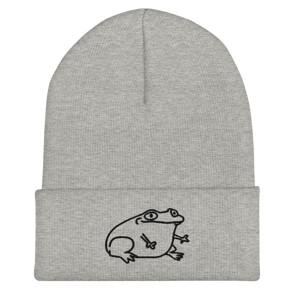 Outside I'm Croakin' Frog Beanie