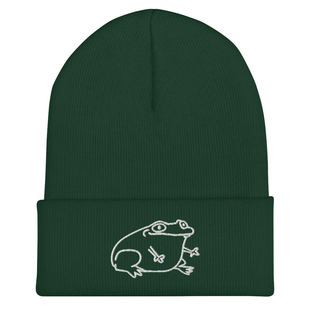 Outside I'm Croakin' Frog Beanie