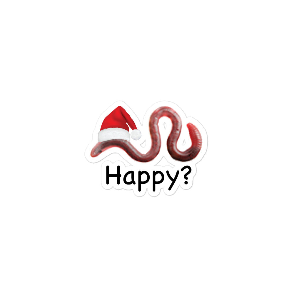 Happy? (Low Res Worm) sticker