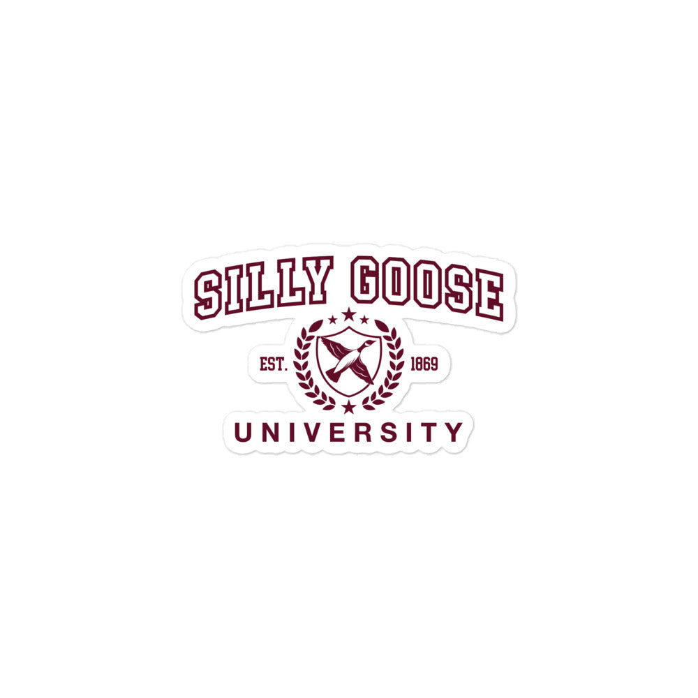 Silly Goose University sticker (Maroon)