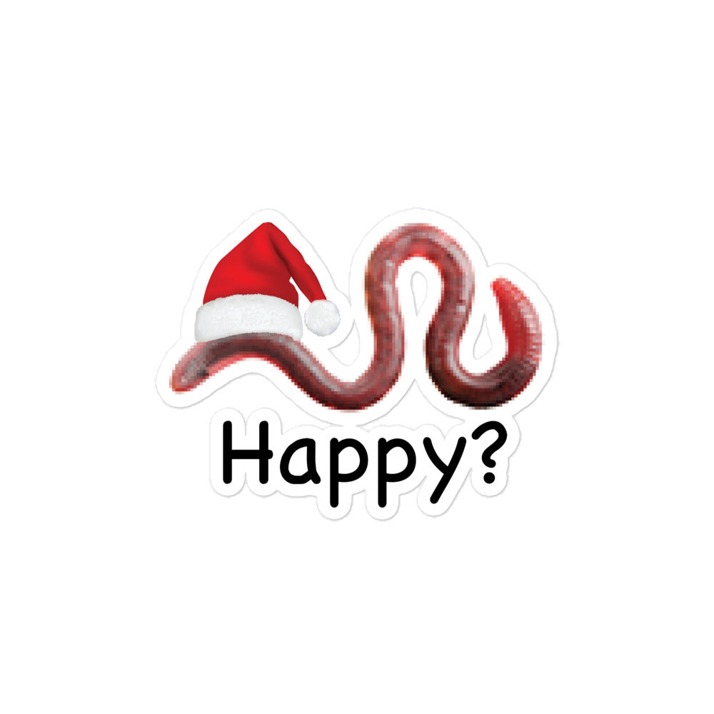 Happy? (Low Res Worm) sticker