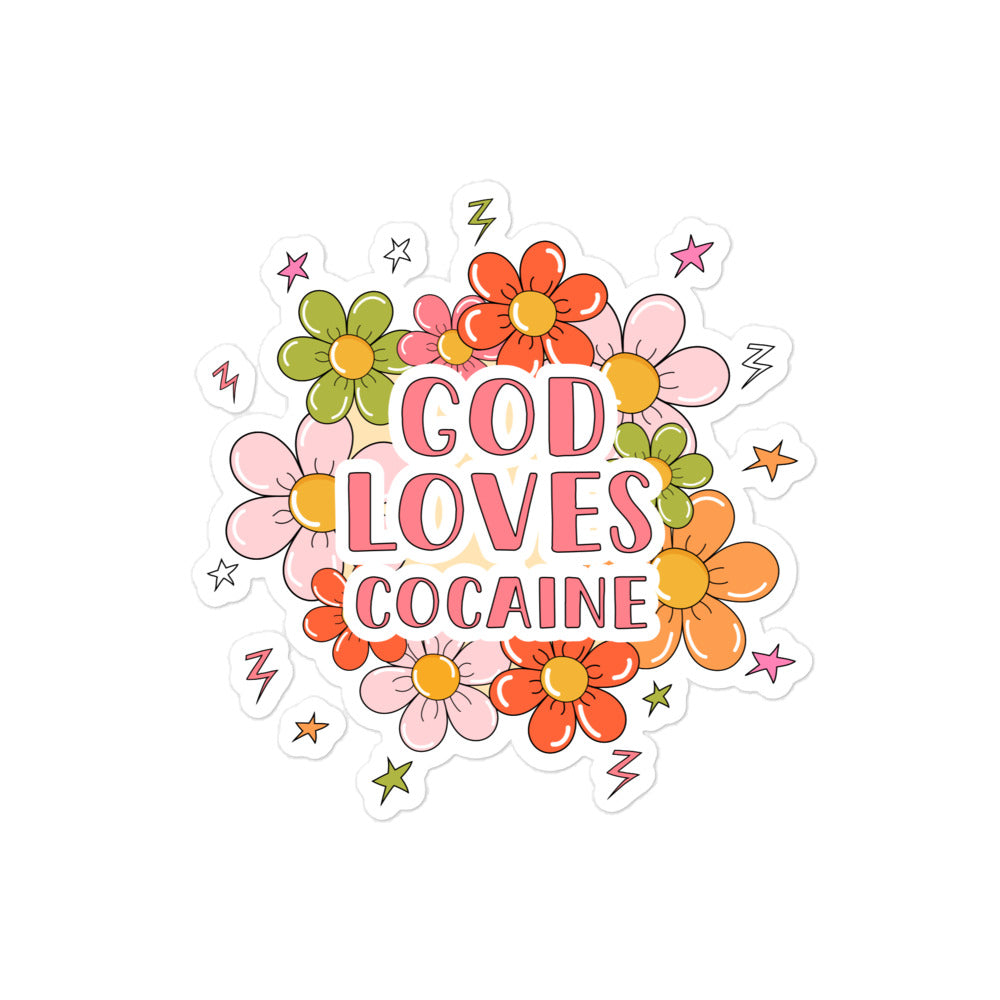 God Loves Cocaine sticker