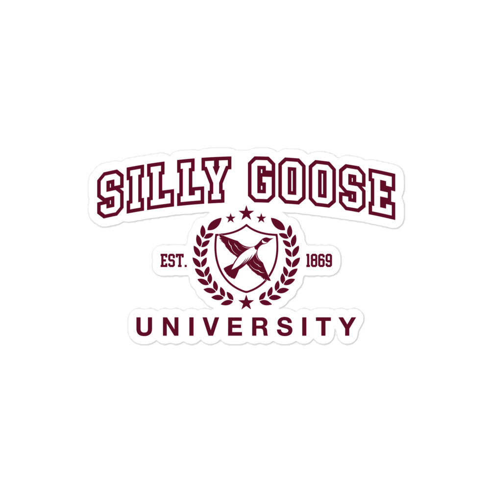 Silly Goose University sticker (Maroon)