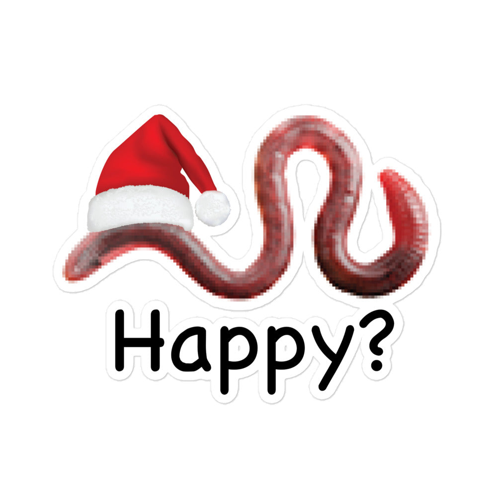 Happy? (Low Res Worm) sticker