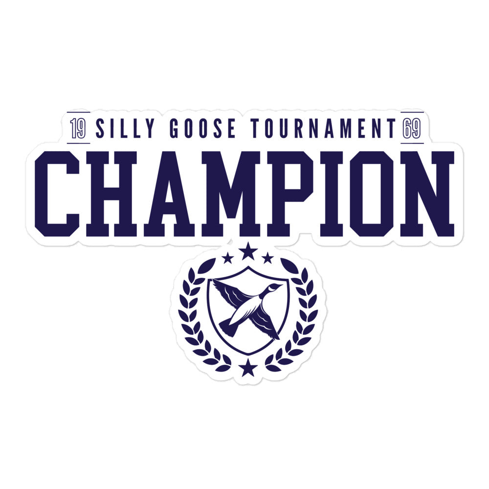 Silly Goose Champion Sticker (Navy)