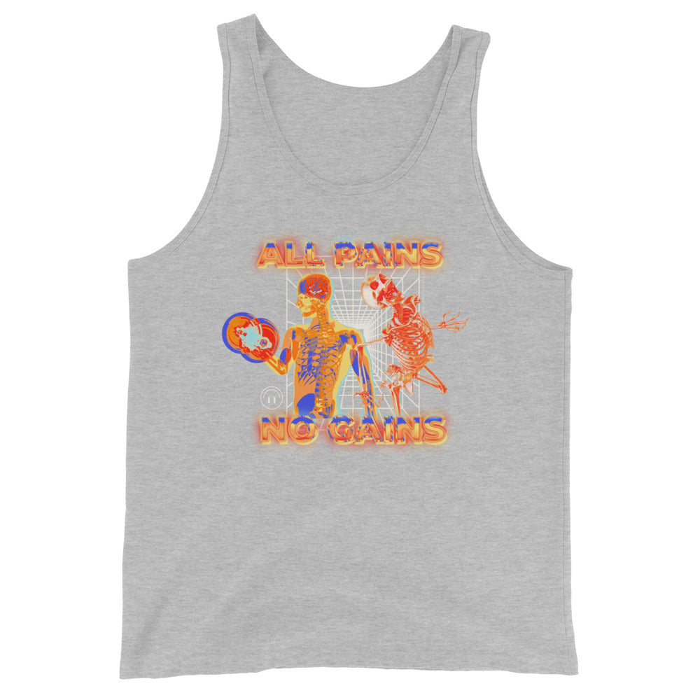 All Pains No Gains (Skeleton) Unisex Tank Top