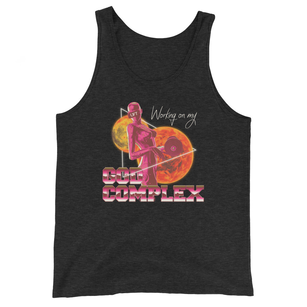 Working On My God Complex Unisex Tank Top