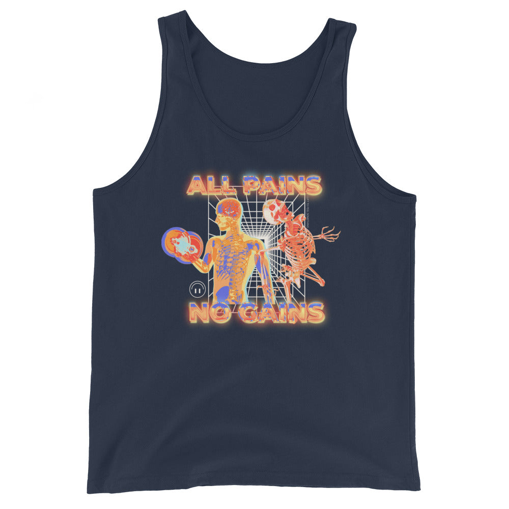 All Pains No Gains (Skeleton) Unisex Tank Top