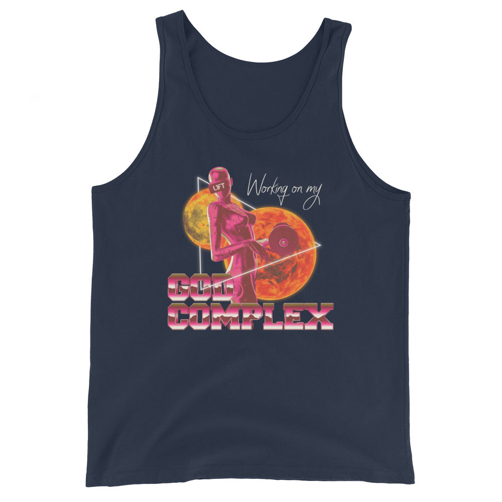 Working On My God Complex Unisex Tank Top