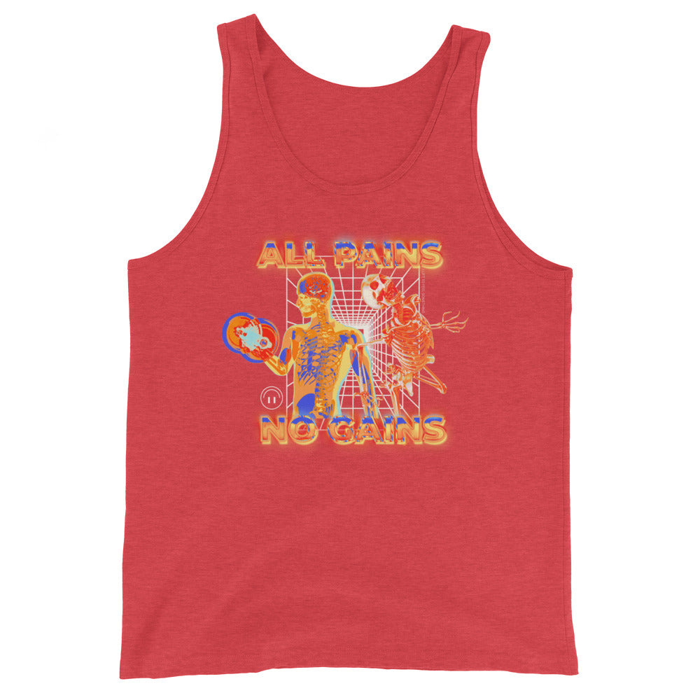 All Pains No Gains (Skeleton) Unisex Tank Top