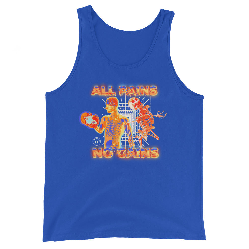 All Pains No Gains (Skeleton) Unisex Tank Top