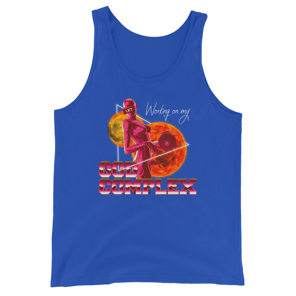 Working On My God Complex Unisex Tank Top