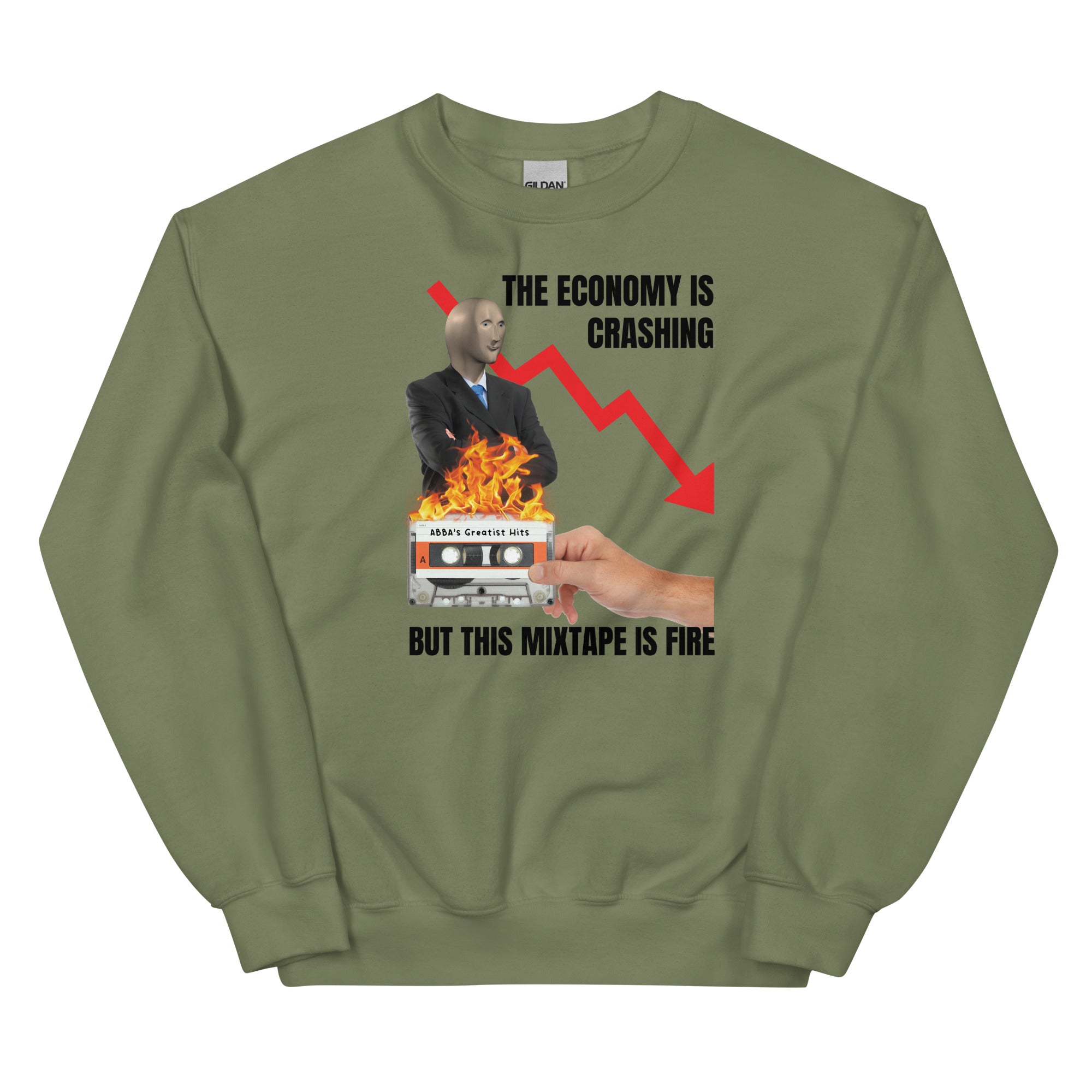 The Economy is Crashing But This Mixtape is Fire Unisex Sweatshirt