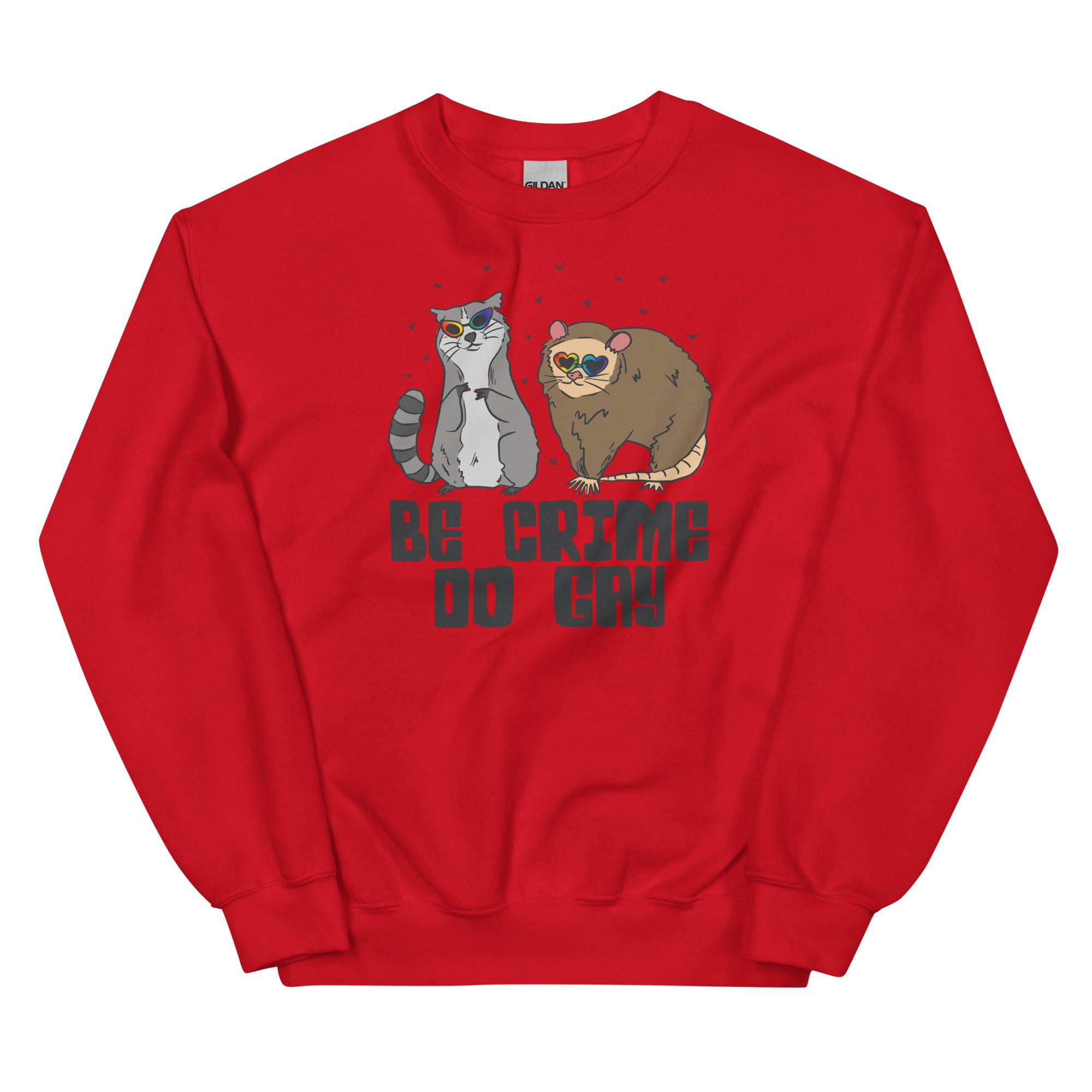 Be Crime Do Gay (Raccoon and Possum) Unisex Sweatshirt