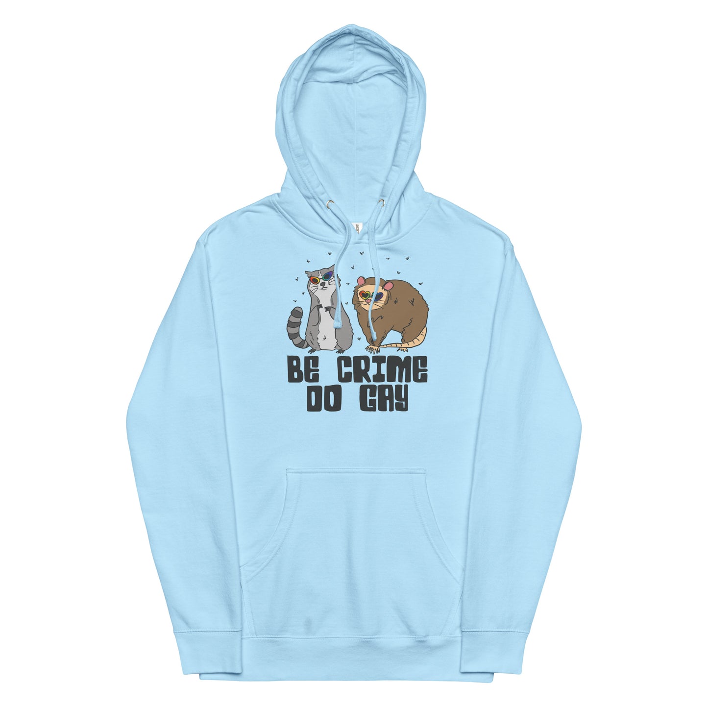 Be Crime Do Gay (Raccoon and Possum) Unisex hoodie