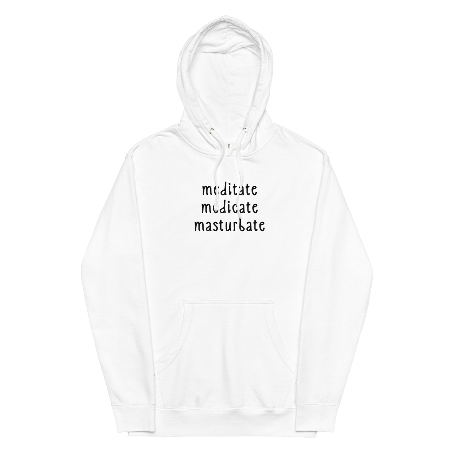 Meditate, Medicate, Masturbate (Embroidered) Unisex hoodie