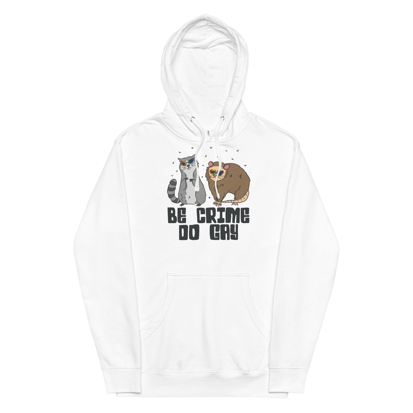 Be Crime Do Gay (Raccoon and Possum) Unisex hoodie