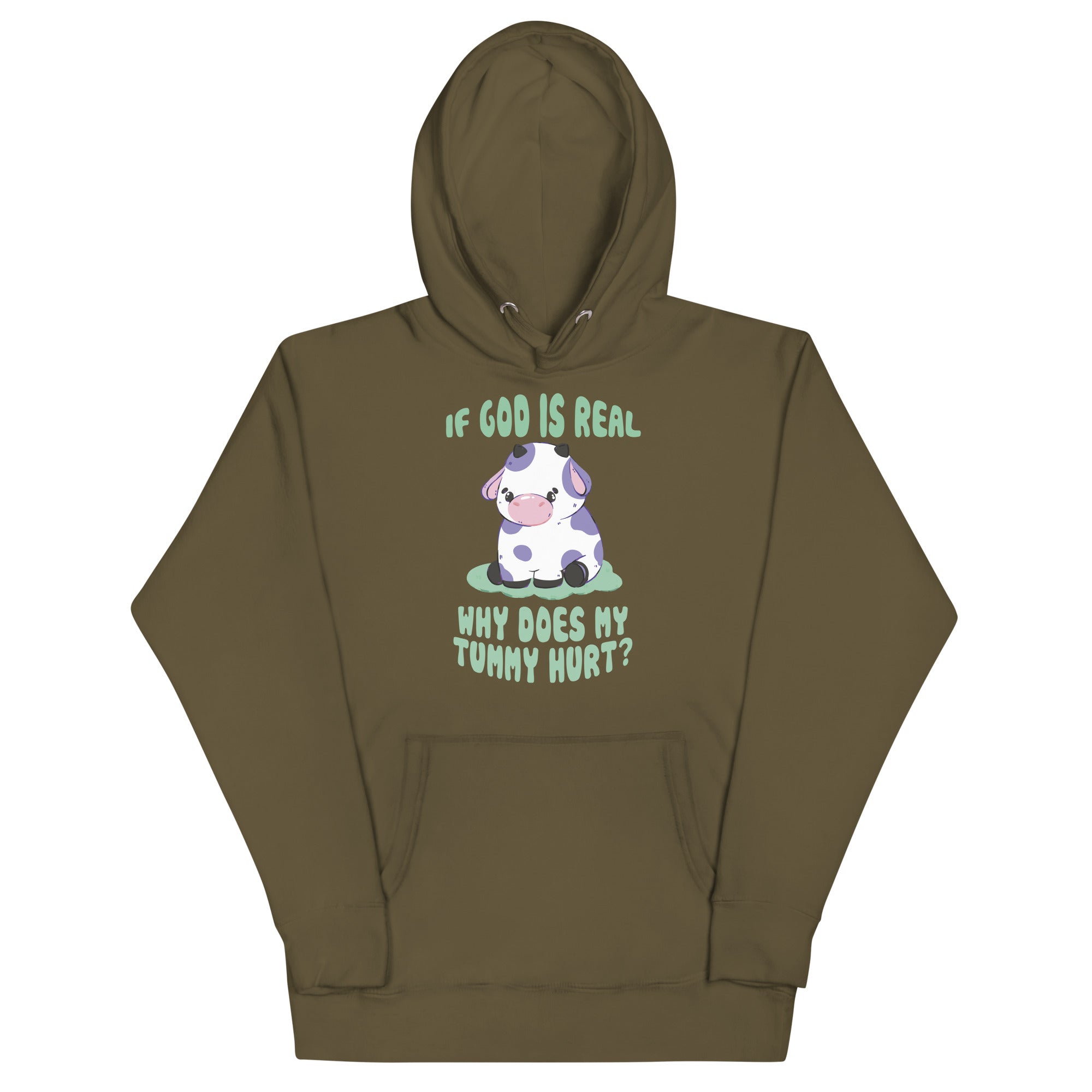 If God Is Real Why Does My Tummy Hurt (Cow) Unisex Hoodie